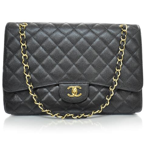 chanel black caviar maxi flap single flap|CHANEL Caviar Quilted Maxi Single Flap Black .